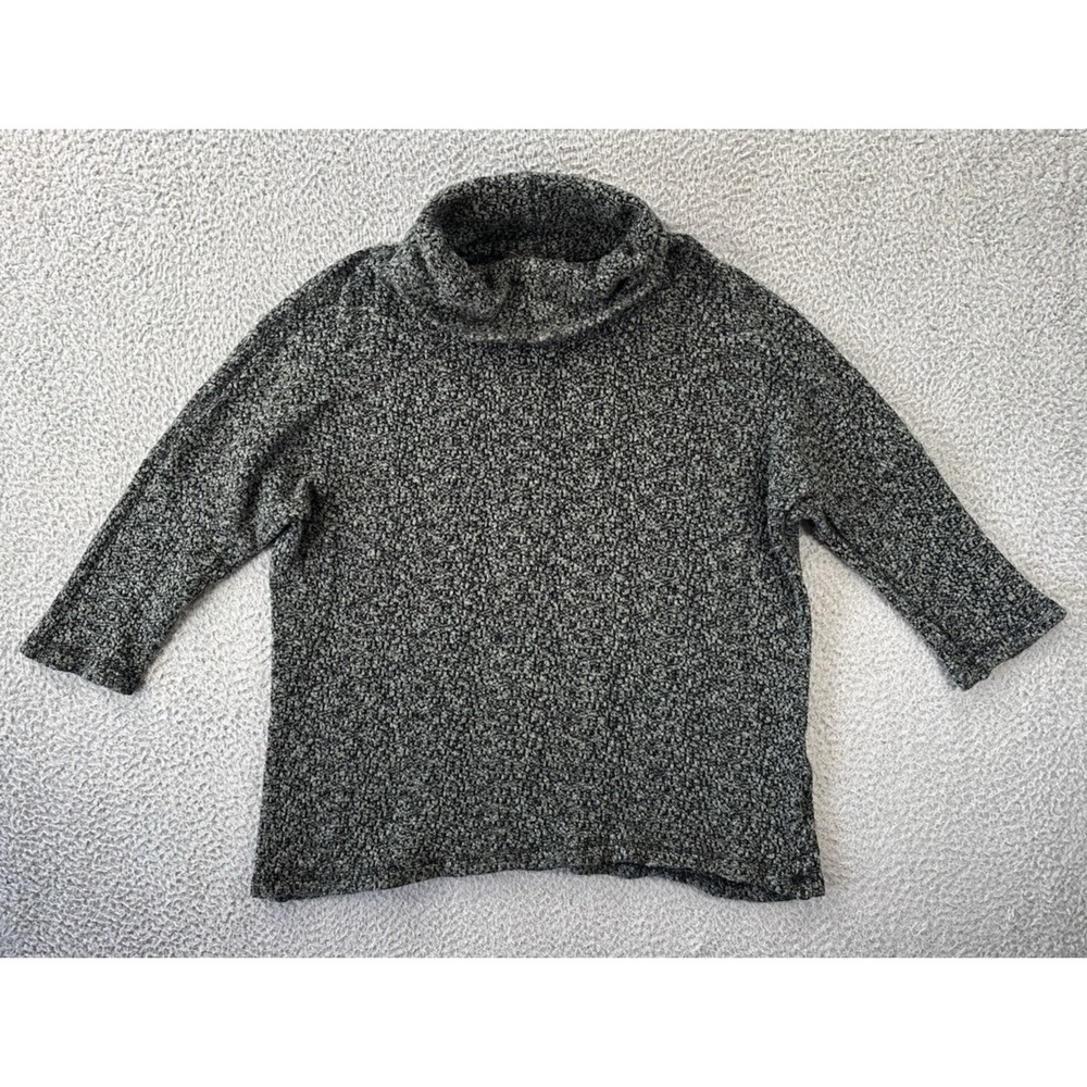 Cut Loose Sweater Womens Large‎ Green Black Textured Marled Lagenlook